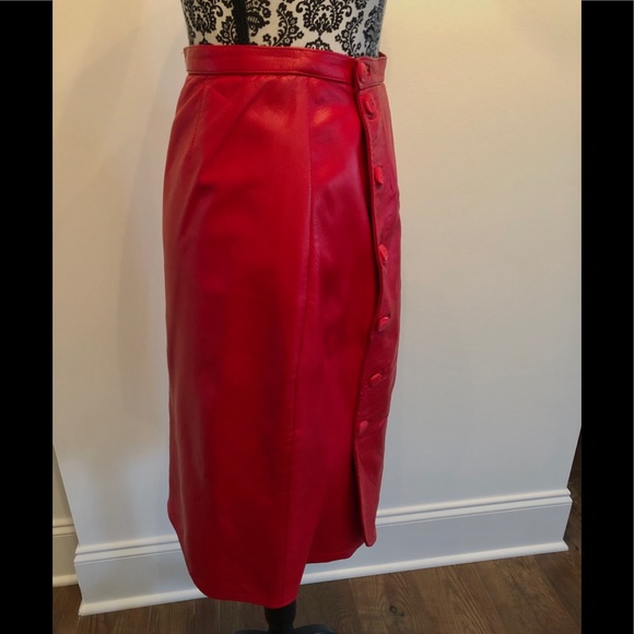 Neiman Marcus designer Red Florentine leather bomber Jacket sz EU 44/ US S-M - Picture 7 of 14